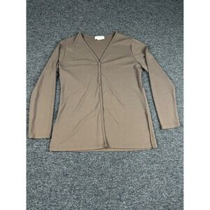 Express Tricot Brown Button Front V Neck Long Sleeve Cardigan Top M